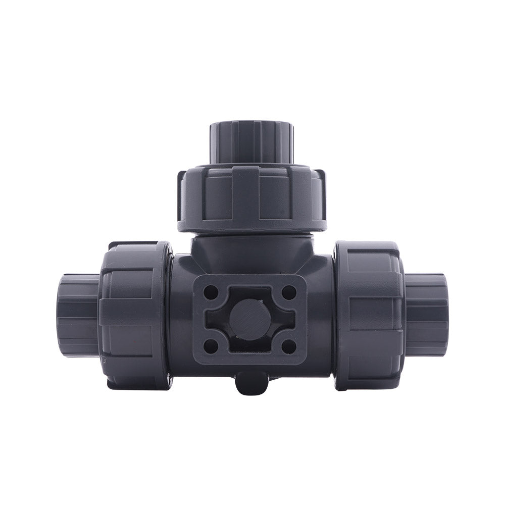 Válvula de bola PVC de 3 vías G2'' taladro en L ISO-top F05 10 bar PTFE/EPDM