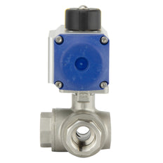 Válvula De Bola Neumática De Acero Inoxidable De 3 Vías T-port G1/2'' Con Resorte Abierto - BL3SA
