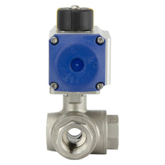 Válvula De Bola Neumática De 3 Vías En Acero Inoxidable De Puerto L G3/4'' Doble Efecto - BL3SA