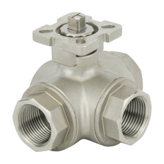 Válvula De Bola Neumática De 3 Vías En Acero Inoxidable L-Port Doble Efecto - BL3SA