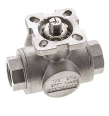Válvula de bola de acero inoxidable de 3 vías y puerto en L G1/2'' ISO-Top 63bar - BL3SA