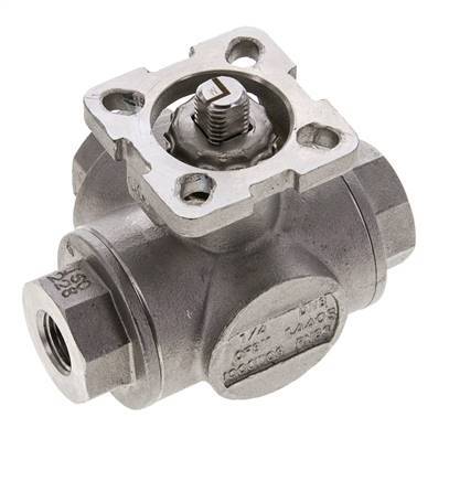 Válvula de bola de acero inoxidable de 3 vías G1/4'' puerto en L ISO-Top 63bar - BL3SA