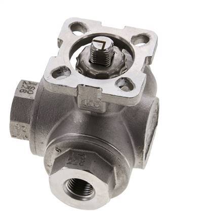 Válvula de bola de acero inoxidable de 3 vías G1/4'' puerto en L ISO-Top 63bar - BL3SA