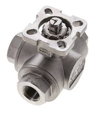 Válvula de bola de acero inoxidable de 3 vías con puerto en L G3/8'' ISO-Top 63bar - BL3SA