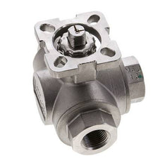 Válvula de bola de acero inoxidable de 3 vías con puerto en L G3/8'' ISO-Top 63bar - BL3SA