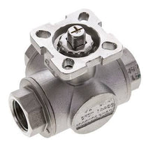 Válvula de bola de acero inoxidable de 3 vías y puerto en T G1/2'' ISO-Top 63bar - BL3SA
