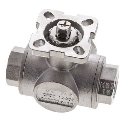 Válvula de bola de acero inoxidable de 3 vías y puerto en T G1/2'' ISO-Top 63bar - BL3SA