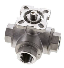 Válvula de bola de acero inoxidable de 3 vías y puerto en T G1/2'' ISO-Top 63bar - BL3SA