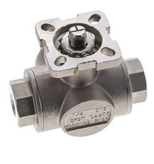 Válvula de bola de acero inoxidable de 3 vías y puerto en T G1/4'' ISO-Top 63bar - BL3SA