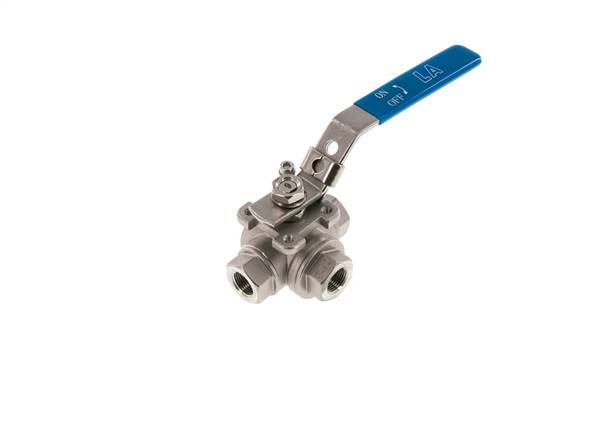 G 3/8 Pulgada Válvula De Bola De Acero Inoxidable De 3 Vías L-Port