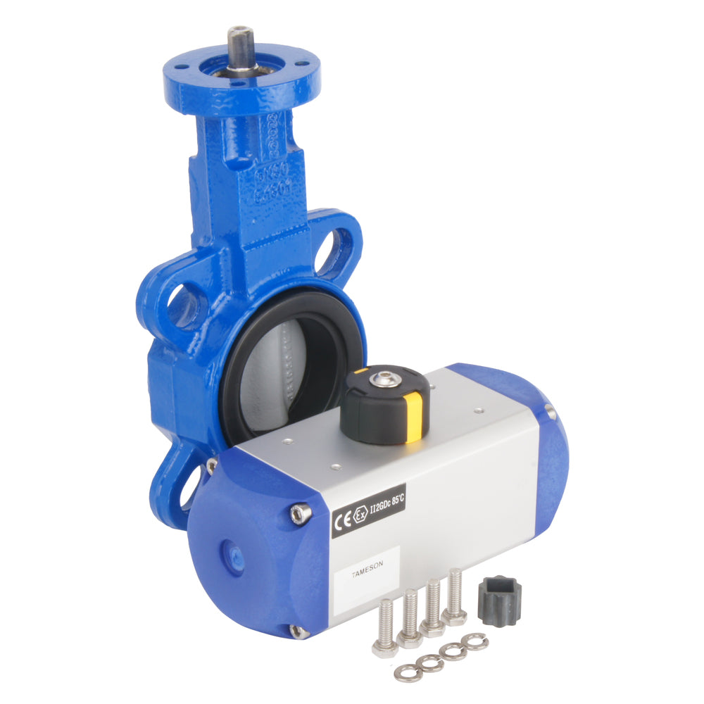Válvula de mariposa neumática tipo wafer DN25 (1 pulgada) GG25-Acero inoxidable-EPDM Doble efecto - BFLW