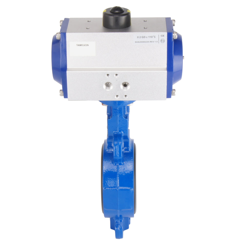 Válvula de mariposa neumática tipo wafer DN65 (2-1/2 pulgadas) GGG40-Acero inoxidable-EPDM-Cerrada por muelle - BFLW