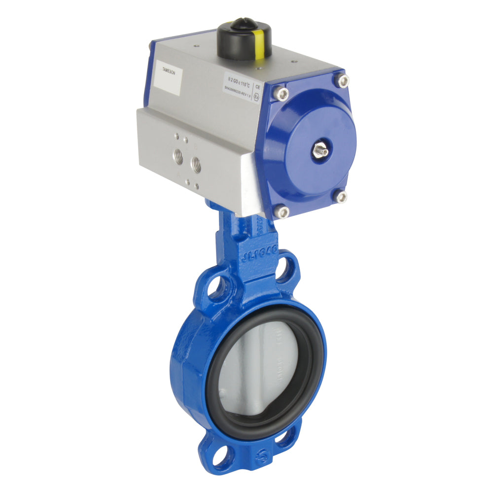 Válvula de mariposa neumática wafer DN50 (2 pulgadas) GGG40-Acero inoxidable-EPDM Muelle cerrado - BFLW