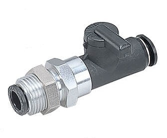 válvula de bola de 2 vías recta con unión pasante de 6 mm - 6 mm Serie 10