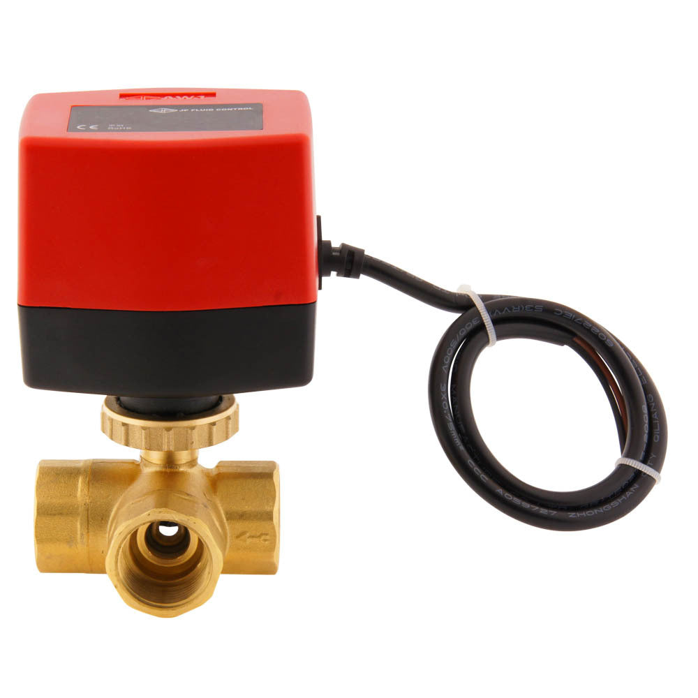 Válvula de bola electrica BW3 3/4'' 3 vías 24V CC 3 puntos