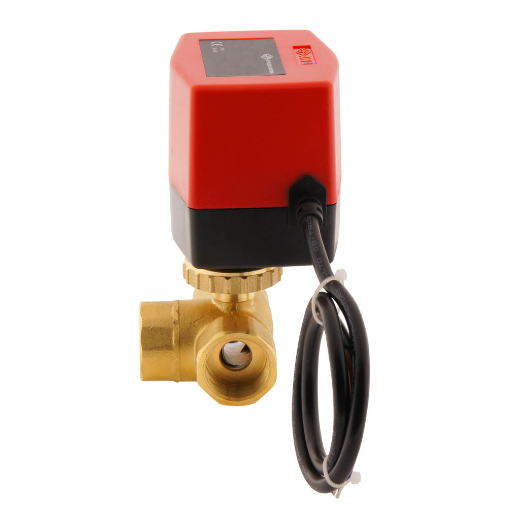 Válvula de bola electrica BW3 3/4'' 3 vías 120V AC 3 puntos