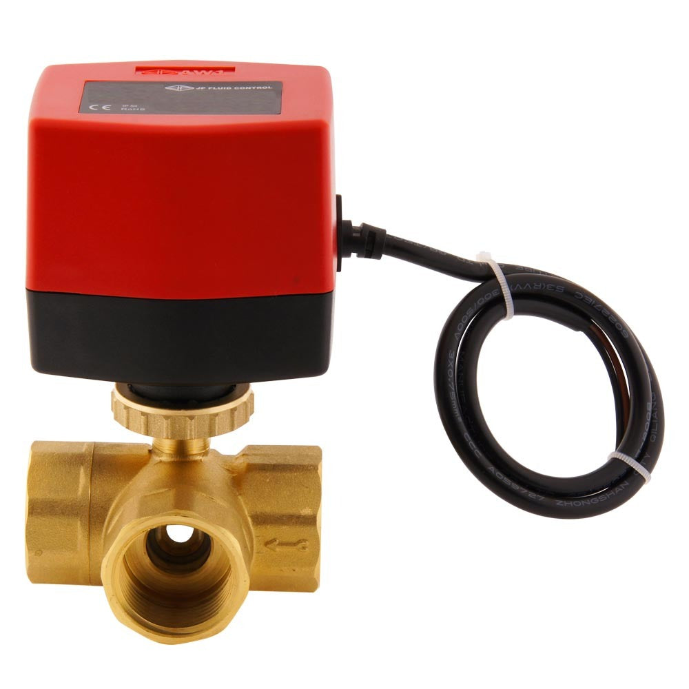 Válvula de bola electrica BW3 1'' 3 vías 230V AC 3 puntos