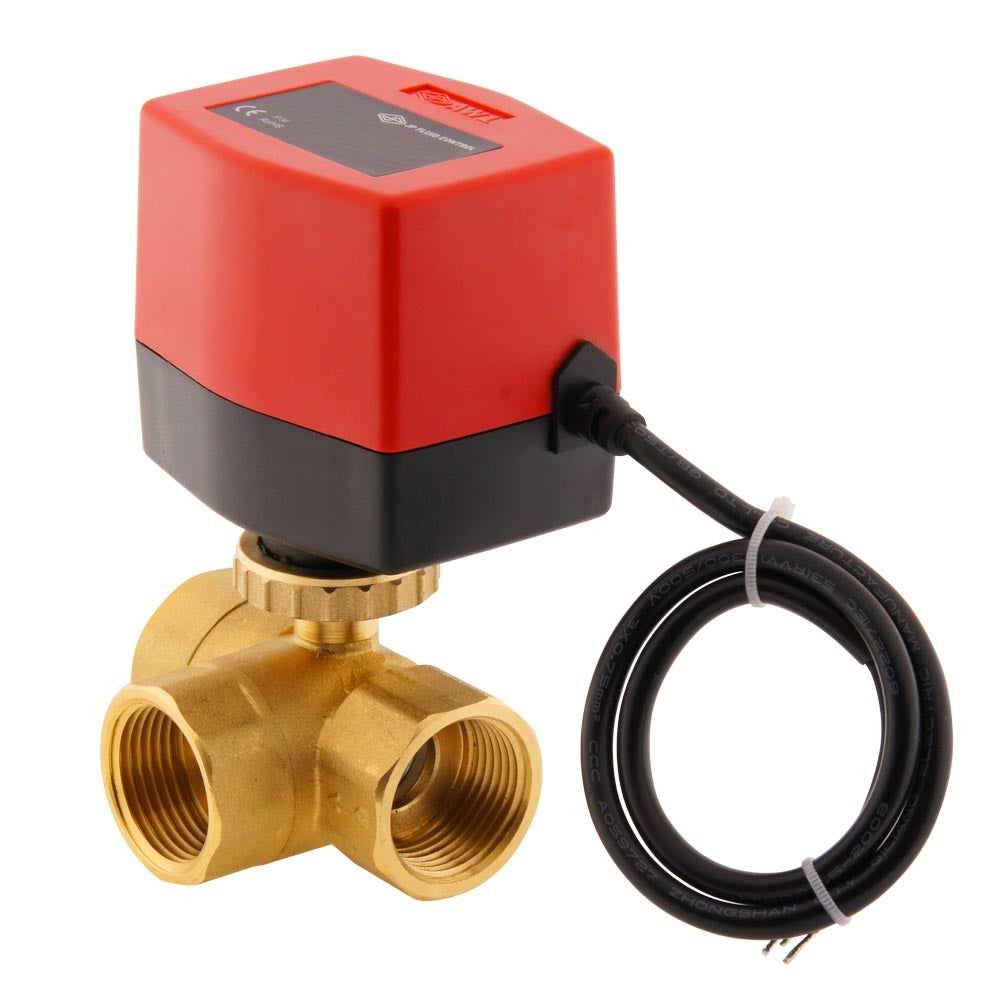 Válvula de bola electrica BW3 1'' 3 vías 120V AC rele