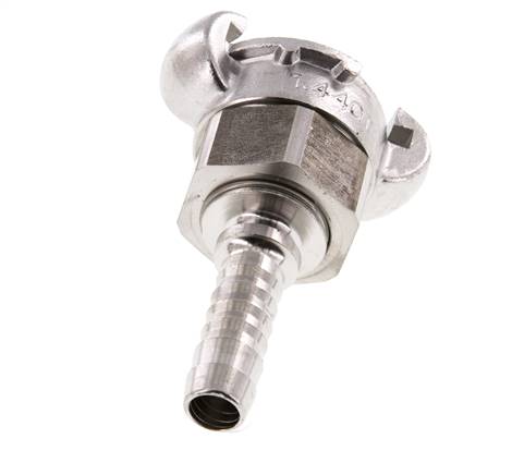 Acero inoxidable DN 10 DIN 3238 Acoplamiento de garras giratorias 13 mm (1/2'') Lengüeta de manguera
