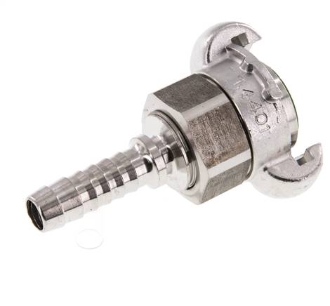 Acero inoxidable DN 10 DIN 3238 Acoplamiento de garras giratorias 13 mm (1/2'') Lengüeta de manguera