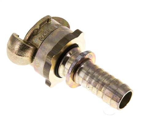 Acoplamiento de garras giratorias de hierro fundido DN 15 DIN 3238 Cuello de lengüeta de manguera de 19 mm (3/4'')