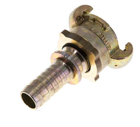 Acoplamiento de garras giratorias de hierro fundido DN 15 DIN 3238 Cuello de lengüeta de manguera de 19 mm (3/4'')