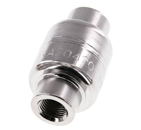 Válvula de retención G1/4'' de acero inoxidable 304 FKM (muelle ligero) 0,03-16bar - CLIS3E