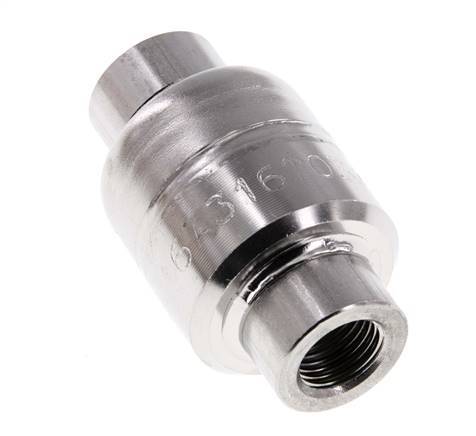 Válvula de retención G1/4'' Acero inoxidable 316 FKM (muelle ligero) 0,03-16bar - CLIS4E