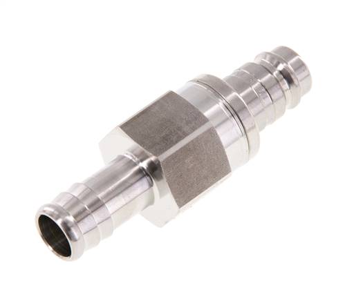 Acero inoxidable 316L DN 10 Tapón de acoplamiento de aire 13 mm Pilar de manguera Doble cierre