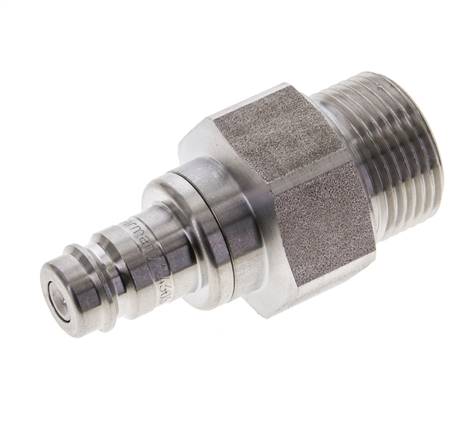 Acero inoxidable DN 10 Acoplamiento de aire Enchufe G 3/4 pulgada Macho Doble Cierre