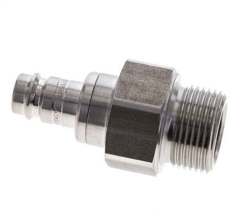 Acero inoxidable DN 10 Acoplamiento de aire Enchufe G 3/4 pulgada Macho Doble Cierre