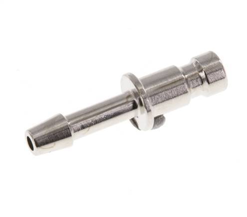 Nickel-plated Brass DN 2.7 (Micro) Air Coupling Plug 3 mm Hose Pillar [10 Pieces]