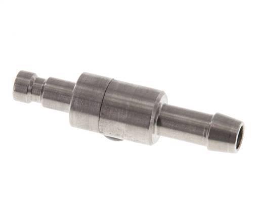 Stainless steel DN 2.7 (Micro) Air Coupling Plug 5 mm Hose Pillar Double Shut-Off
