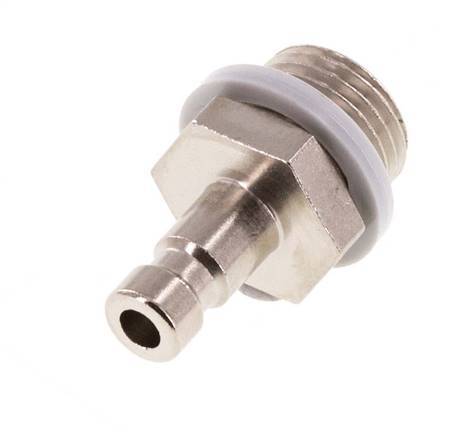 Nickel-plated Brass DN 2.7 (Micro) Air Coupling Plug G 1/8 inch Male [2 Pieces]