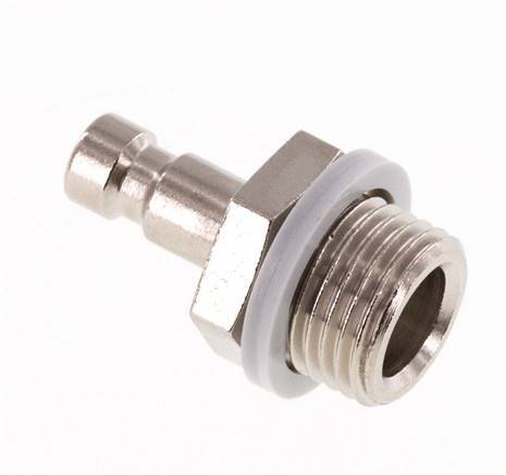 Nickel-plated Brass DN 2.7 (Micro) Air Coupling Plug G 1/8 inch Male [2 Pieces]