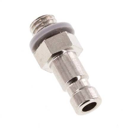 Nickel-plated Brass DN 2.7 (Micro) Air Coupling Plug M5 Male [5 Pieces]