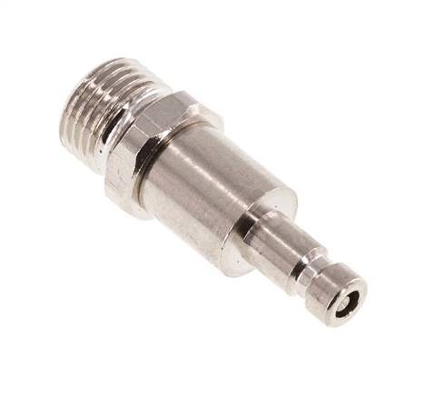 Latón niquelado DN 2,7 (Micro) Acoplamiento de aire Enchufe G 1/8 pulgada Macho Doble cierre