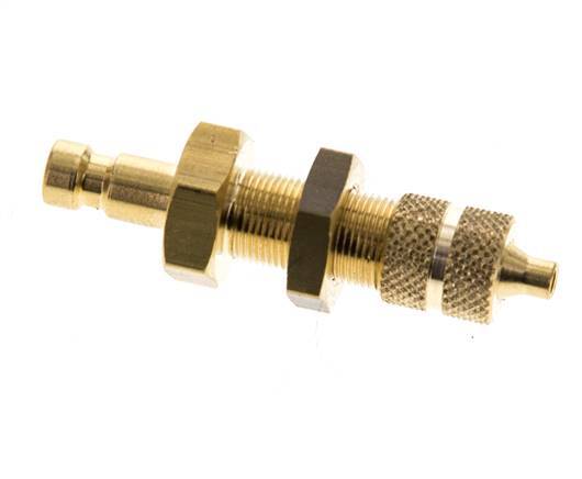 Brass DN 2.7 (Micro) Air Coupling Plug 3x4.3 mm Union Nut Bulkhead