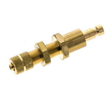 Brass DN 2.7 (Micro) Air Coupling Plug 3x4.3 mm Union Nut Bulkhead Double Shut-Off