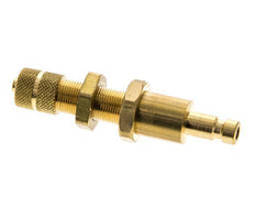 Brass DN 2.7 (Micro) Air Coupling Plug 3x4.3 mm Union Nut Bulkhead Double Shut-Off