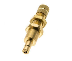 Brass DN 2.7 (Micro) Air Coupling Plug 3x4.3 mm Union Nut Bulkhead Double Shut-Off