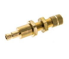 Brass DN 2.7 (Micro) Air Coupling Plug 3x4.3 mm Union Nut Bulkhead Double Shut-Off