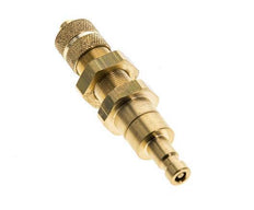 Brass DN 2.7 (Micro) Air Coupling Plug 4x6 mm Union Nut Bulkhead Double Shut-Off