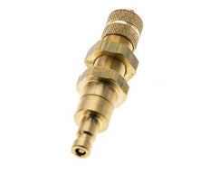 Brass DN 2.7 (Micro) Air Coupling Plug 4x6 mm Union Nut Bulkhead Double Shut-Off
