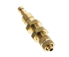 Brass DN 2.7 (Micro) Air Coupling Plug 4x6 mm Union Nut Bulkhead Double Shut-Off