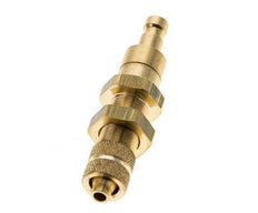 Brass DN 2.7 (Micro) Air Coupling Plug 4x6 mm Union Nut Bulkhead Double Shut-Off