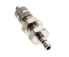 Nickel-plated Brass DN 2.7 (Micro) Air Coupling Plug 4x6 mm Union Nut Bulkhead