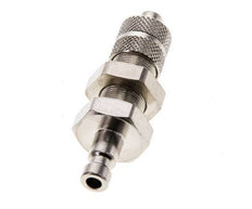 Nickel-plated Brass DN 2.7 (Micro) Air Coupling Plug 4x6 mm Union Nut Bulkhead