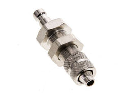 Nickel-plated Brass DN 2.7 (Micro) Air Coupling Plug 4x6 mm Union Nut Bulkhead