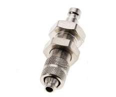 Nickel-plated Brass DN 2.7 (Micro) Air Coupling Plug 4x6 mm Union Nut Bulkhead